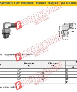 EF730606N - NIPLES 90° M.3/8 GAS+M.3/8 GAS ORIENTABILE